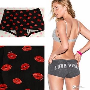Victoria’s Secret Pink boyshort panties PINK panties VS PINK cotton shortie lips